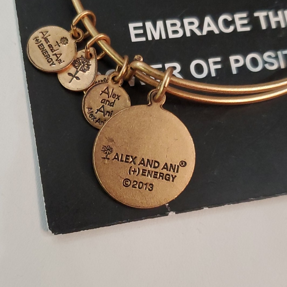 Alex and Ani Inital Letter U Goldtone Bracelet - Picture 5 of 6